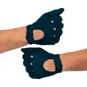 Swift driver leren autohandschoenen zwart-blauw