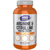 Now Arginine & Citrulline 500/250 mg (240 Capsules) - aminozuur, l-arginine - l-arginine - l-arginine