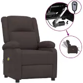 vidaXL Massagestoel elektrisch verstelbaar stof donkerbruin