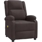 vidaXL Massagestoel stof donkerbruin