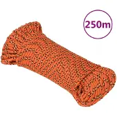 vidaXL Boottouw 5 mm 250 m polypropyleen oranje