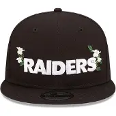 New Era Las Vegas Raiders 9Fifty Flower Wordmark Snapback Black White | M/L