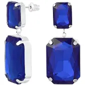 Yehwang Statement Oorbellen Party - Feestdagen - Glaskralen - Blauw
