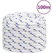 vidaXL Boottouw 20 mm 100 m polypropyleen wit