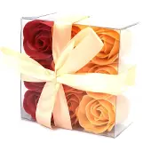 Ancient Wisdom Zeep Bloemen - Peach Roses - 9 stuks - Cadeauverpakking