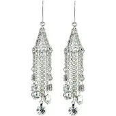 Behave - Zilverkleurige oorhangers met steentjes - Fashion sieraden