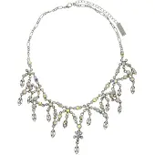 Behave - Korte ketting zilverkleur met fonkelstenen - chique avondlook