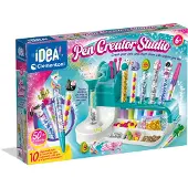 Clementoni iDea - Pennen Creatiestudio - Knutselpakket vol Accessoires - Kawaii Glitterpennen - Het Creatieve Cadeautje - Vanaf 6 jaar