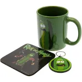 Pyramid Rick and Morty - Pickle Rick Geschenkset Mok, Onderzetter en Sleutelhanger