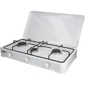 EDM 3-Pits Gaskooktoestel - Camping - Wit - 60x33x12cm