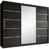 Meubella | Kledingkast mat zwart 250x62x200 schuifdeur