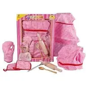 Playwood Keukenschort set 6 delig rode ruit