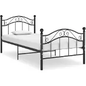 vidaXL Bed, zwart, metaal, 90x200 cm