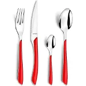 Amefa Eclat Rood 16-delige Bestekset – 4 Personen – Hoogglans – 18/0 Chroomstaal – Cadeauverpakking