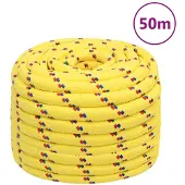 vidaXL Boottouw 20 mm 50 m polypropyleen geel