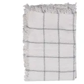 Clayre & Eef Plaid 125x150 cm Wit Grijs Katoen Strepen Deken Wit Deken