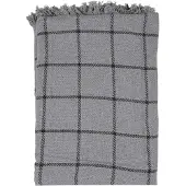 Clayre & Eef Plaid 125x150 cm Grijs Katoen Strepen Deken Grijs Deken