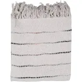 Clayre & Eef Plaid 125x150 cm Beige Zwart Katoen Strepen Deken Beige Deken