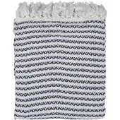 Clayre & Eef Plaid 125x150 cm Beige Blauw Katoen Zigzag Deken Beige Deken