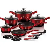 Berlinger Haus Garnki Metallic Black Burgundy Line 15 ElementówBH1632N