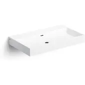 Clou Wash Me wastafel solid surface 70cm wit mat