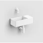 Clou New Flush 3 fontein solid surface 35cm rechts wit mat