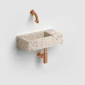 Clou Flush 3 fontein gerecycled polyethyleen 36cm zonder kraangat rechts terra