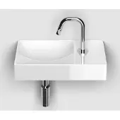 Clou Vale keramische fontein 38cm met kraangat rechts wit glans
