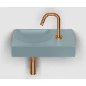 Clou Vale keramische fontein 38cm met kraangat rechts blauw mat