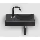 Clou Vale keramische fontein 38cm met kraangat links zwart mat