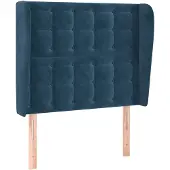 vidaXL Hoofdbord met randen 83x23x118/128 cm fluweel donkerblauw