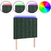 vidaXL Hoofdbord LED 80x5x118/128 cm fluweel donkergroen
