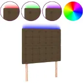vidaXL Hoofdbord LED 80x5x118/128 cm stof donkerbruin