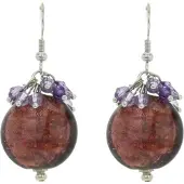 Behave - Ronde oorhangers met paars accent - Bohemian dagstijl