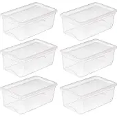 Sunware Omega schoenen opbergsysteem 6L - Set van 6 - Transparant