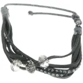Behave Armband grijs antraciet verstelbaar