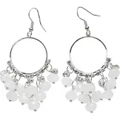 Behave - Oorhanger met glaskralen en steentjes - boho festivalstijl