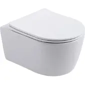Alvoro Round Pack Hangtoilet Rimless 49cm Met Softclose En Quickrelease Zitting - Glans Wit - Keramiek - Toiletten, Hangtoiletten - 5404024117020
