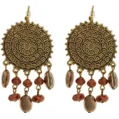 Behave - Oorbellen goudkleur hangers 6 cm - bohemian sierstijl