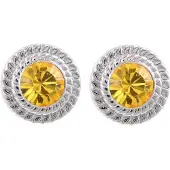Behave - Oorstekers met Gele Swarovski Steen - 1 cm