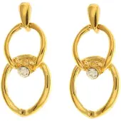 Behave - Dames oorbellen - Goudkleur dubbele ringen - Elegant 4 cm