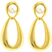 Behave - Oorhangers druppelvorm met kristal - goudkleur - elegant chic