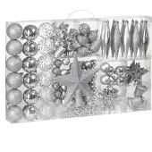 Casaria Kerstballen Zilver 102-delig