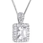 Behave - Klassieke ketting met rechthoekig hangertje met cubic zirconia - Nikkelvrij - Modeaccessoire