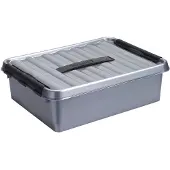 Sunware Q-line Opbergbox - 10L - metaal/zwart