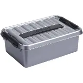 Sunware - Q-line opbergbox 4L metaal zwart - 30 x 20 x 10,4 cm