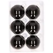 Cosy & Trendy 6x stuks Zwarte kerstballen van glas 7 cm - Kerstbal