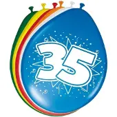 Folat 24x stuks Leeftijd ballonnen versiering 35 jaar 30 cm - Ballonnen