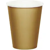 Haza feest bekertjes - 24x - goud - papier/karton - 266 ml - Feestbekertjes