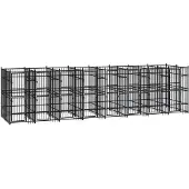 vidaXL Hondenkennel 14,75 m² staal